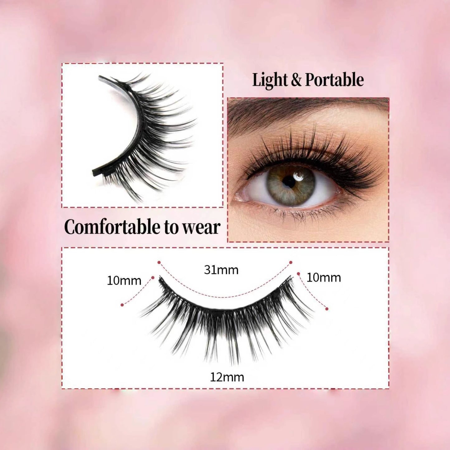 Magnetic False Eyelashes Reusable Natural Look