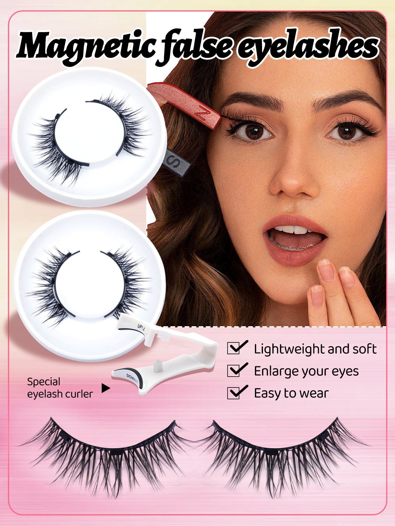 Magnetic False Eyelashes Reusable Natural Look