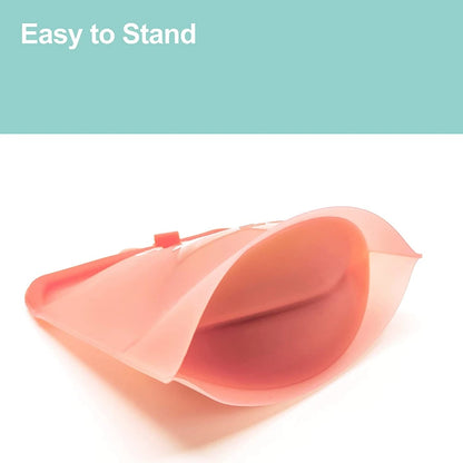 Silicone Reusable Food Bag 1500Ml 1000Ml 500Ml Leakproof Containers Reusable Fresh Bag Food Storage Bag Freezer Bag Snack