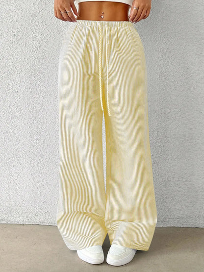 Women'S Leopard Print Tie Front Pocket Wide Leg Pants, Casual Comfy Straight Leg Trousers for Daily Wear, Ladies Bottoms for All Seasons, Womenswear