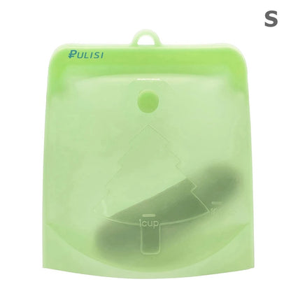 Silicone Reusable Food Bag 1500Ml 1000Ml 500Ml Leakproof Containers Reusable Fresh Bag Food Storage Bag Freezer Bag Snack