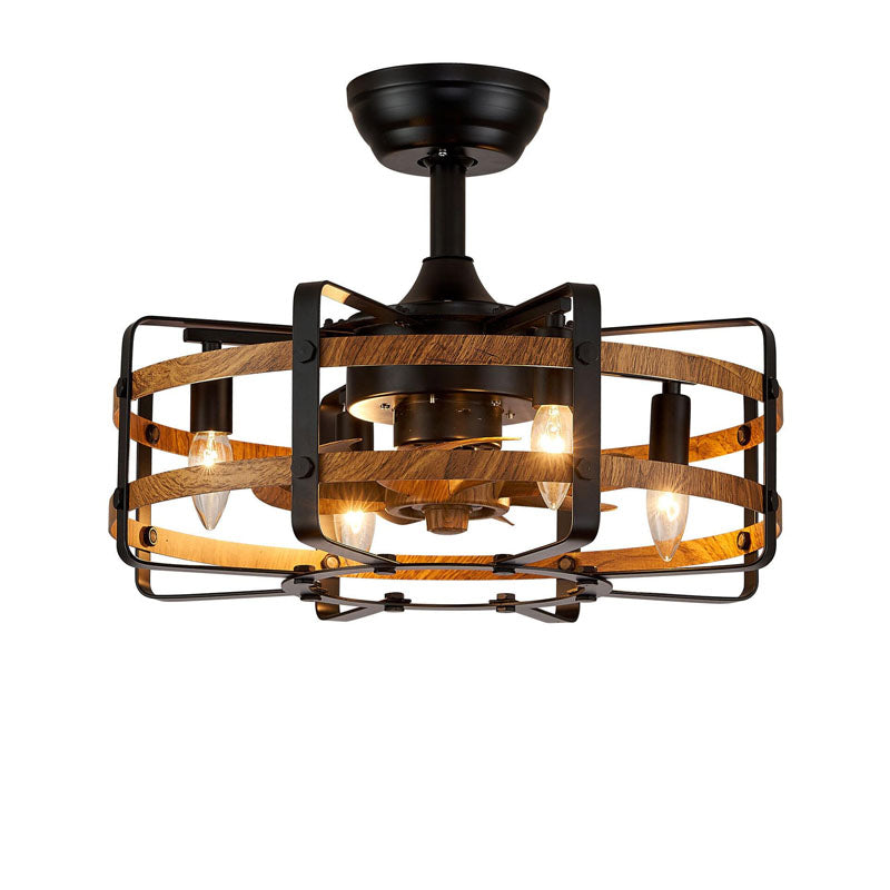 New Retro Remote Control Ceiling Fans with Light Bedroom Lamp