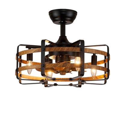 New Retro Remote Control Ceiling Fans with Light Bedroom Lamp