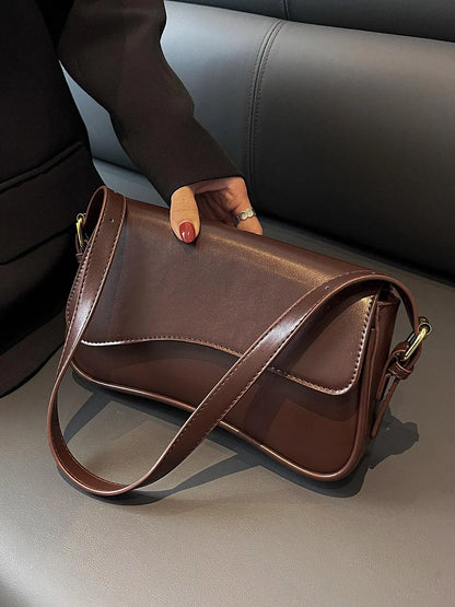 26 Spring/Summer Women'S Saddle Bag, Daily Shoulder Bag and Crossbody Bag, Classic Shoulder Bag, Elegant Magnetic Sealed Saddle Bag, Suitable for Daily Use, Party Attendance