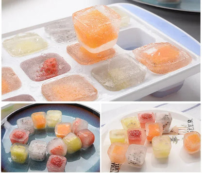 21-Cell Silicone Ice Cube Mold Heart Shape Ice Tray Household Frozen Ice Mold Plastic Ice Box with Lid Kitchen Bar Accessories