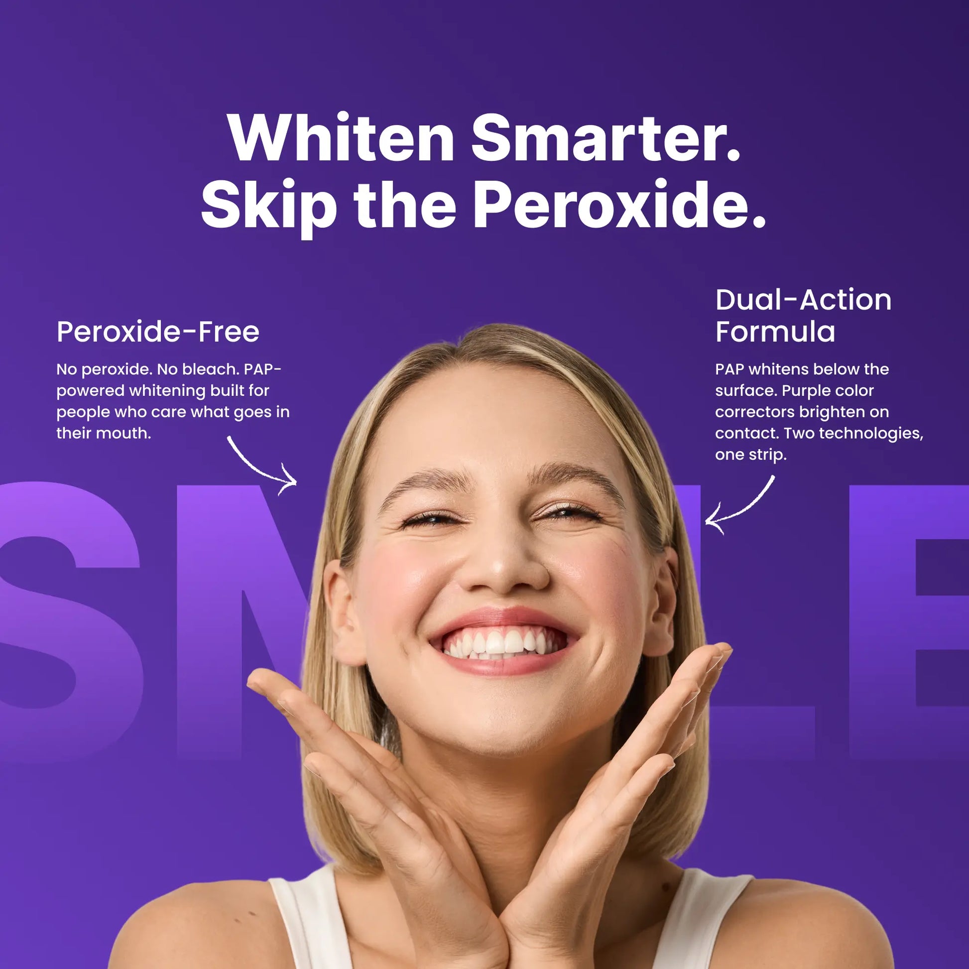 DRDENT Purple Teeth Whitening Strips - 7/21 Whitening Sessions - Safe for Enamel - Non Sensitive Teeth Whitening - Peroxide-Free