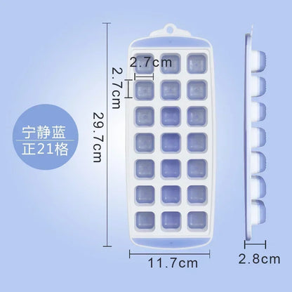 21-Cell Silicone Ice Cube Mold Heart Shape Ice Tray Household Frozen Ice Mold Plastic Ice Box with Lid Kitchen Bar Accessories