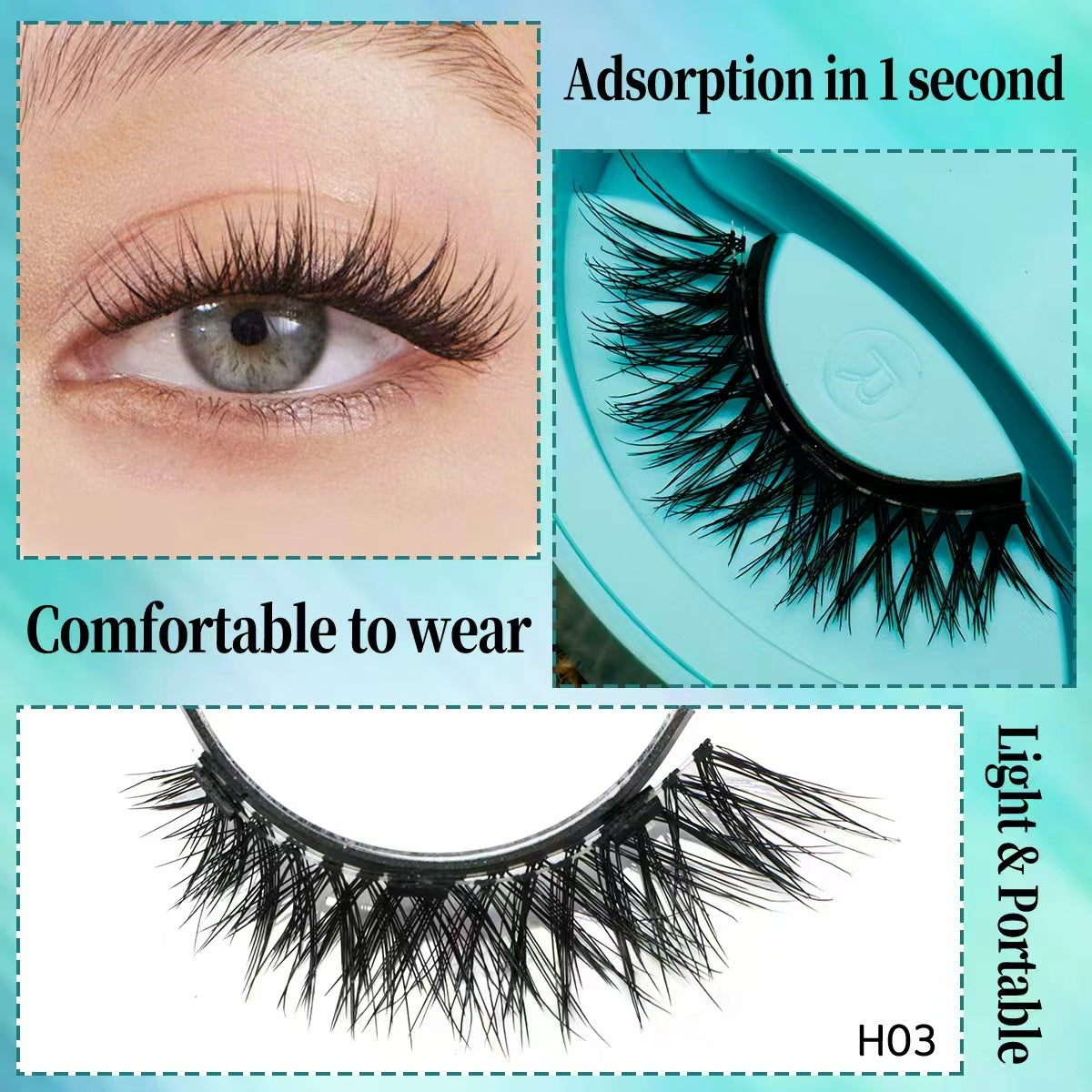 Magnetic False Eyelashes Reusable Natural Look