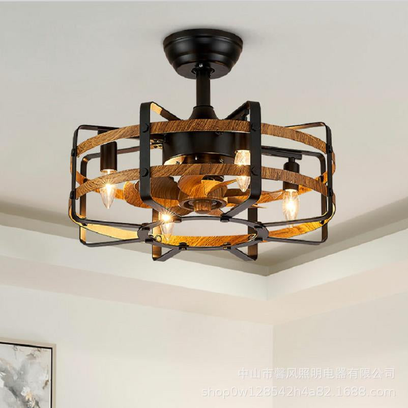 New Retro Remote Control Ceiling Fans with Light Bedroom Lamp