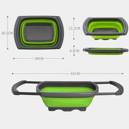 Foldable Colander Drain Folding Baskets Collapsible Kitchen Strainer Noodles Fruit Vegetable Washing Strainers Bowls