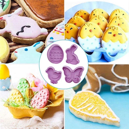 Variety Styles Stainless Steel Easter Biscuit Cutter Easter Rabbit Eggs Carrot Cookie Mold Kitchenware Cookie Cutter Baking Tool