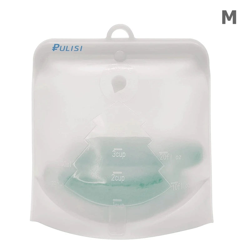 Silicone Reusable Food Bag 1500Ml 1000Ml 500Ml Leakproof Containers Reusable Fresh Bag Food Storage Bag Freezer Bag Snack