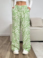 Women'S Leopard Print Tie Front Pocket Wide Leg Pants, Casual Comfy Straight Leg Trousers for Daily Wear, Ladies Bottoms for All Seasons, Womenswear