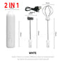 MINI Milk Frother USB Rechargeable 3 Speeds Foam Maker Coffee Whisk Mixer Electric Handle Blender Egg Beater Hot Cooking Tools
