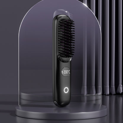 USB Rechargeable Ceramic Hair Straightener Comb