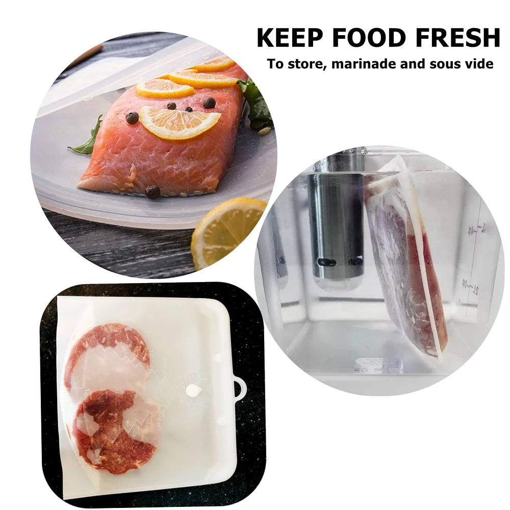 Silicone Reusable Food Bag 1500Ml 1000Ml 500Ml Leakproof Containers Reusable Fresh Bag Food Storage Bag Freezer Bag Snack