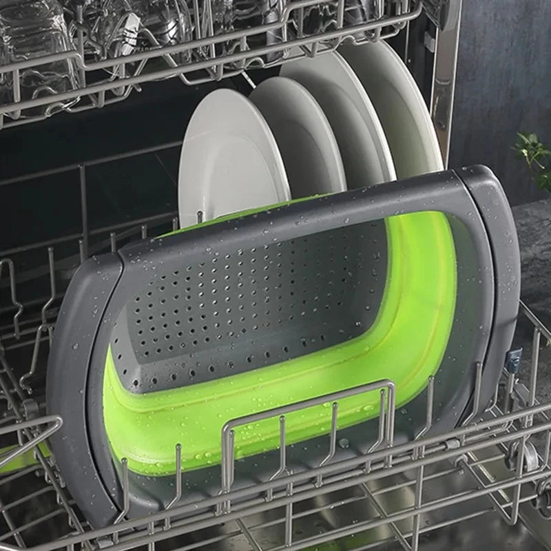 Foldable Colander Drain Folding Baskets Collapsible Kitchen Strainer Noodles Fruit Vegetable Washing Strainers Bowls
