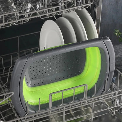 Foldable Colander Drain Folding Baskets Collapsible Kitchen Strainer Noodles Fruit Vegetable Washing Strainers Bowls