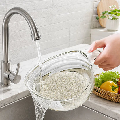 Elevate Your Kitchen with the Aesthetic Multifunctional Rice Strainer – Sturdy, BPA-Free Colander for Effortless Draining of Rice, Vegetables, and More!