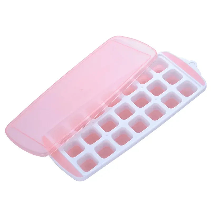 21-Cell Silicone Ice Cube Mold Heart Shape Ice Tray Household Frozen Ice Mold Plastic Ice Box with Lid Kitchen Bar Accessories