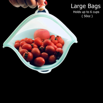 Silicone Reusable Food Bag 1500Ml 1000Ml 500Ml Leakproof Containers Reusable Fresh Bag Food Storage Bag Freezer Bag Snack