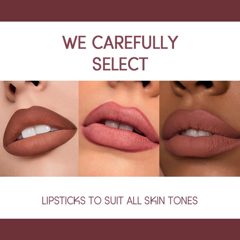 2 in 1 Waterproof Lipstick Combo Set - Long Lasting Matte Lipstick Pen with Lip Liner - Makeup Kit (G5, Pack of 1)