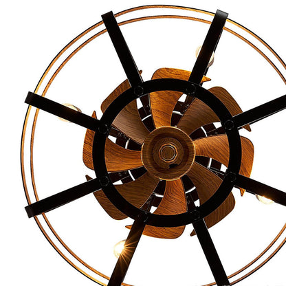New Retro Remote Control Ceiling Fans with Light Bedroom Lamp