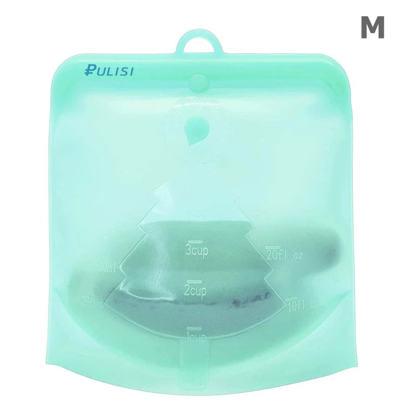 Silicone Reusable Food Bag 1500Ml 1000Ml 500Ml Leakproof Containers Reusable Fresh Bag Food Storage Bag Freezer Bag Snack