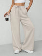Women'S Leopard Print Tie Front Pocket Wide Leg Pants, Casual Comfy Straight Leg Trousers for Daily Wear, Ladies Bottoms for All Seasons, Womenswear