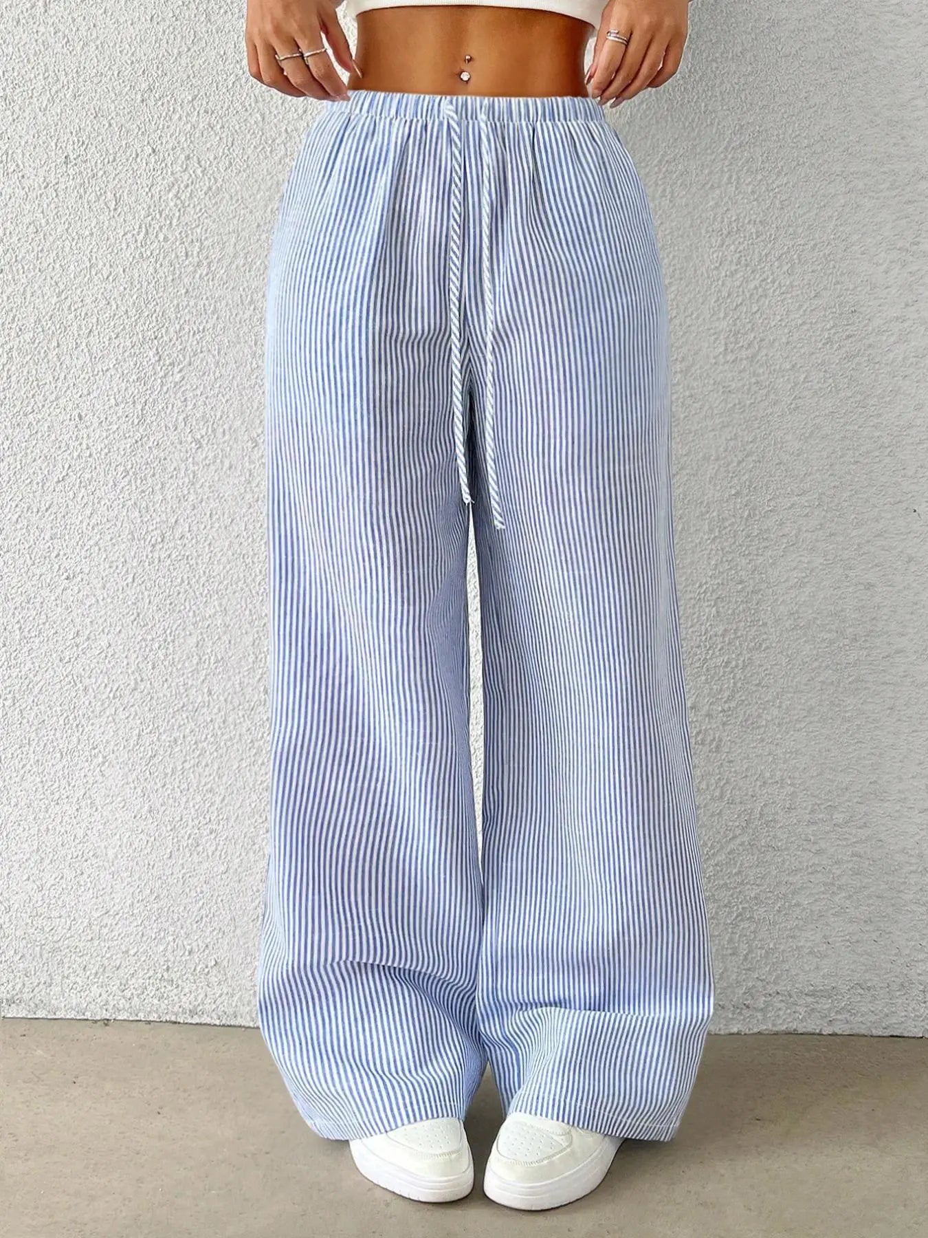 Women'S Leopard Print Tie Front Pocket Wide Leg Pants, Casual Comfy Straight Leg Trousers for Daily Wear, Ladies Bottoms for All Seasons, Womenswear